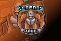 Gorilla e sport logo vector Royalty Free Stock Photo