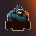 Gorilla esports mascot, gaming logo template, illustration