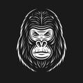 Gorilla face vector illustration on dark backdrop Royalty Free Stock Photo