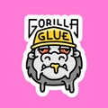 Gorilla Glue Cannabis Strain Sign Marijuana Package Sticker or T-shirt Design in Cartoon Graffiti Style Illustration.