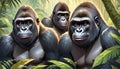Gorilla green jungle forest primate natural habitat