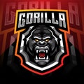 Gorilla head esport mascot logo desain