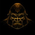 Gorilla Head. Isolated digital illustration.