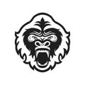 Gorilla head logo for sport club or team. Animal mascot logotype. Template. Vector illustration.