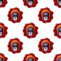 Gorilla head seamless pattern. Royalty Free Stock Photo