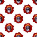 Gorilla head seamless pattern.