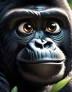 Gorilla in the Jungle Anime, beautifully, huge-eyed, cute adorable wild animal poster