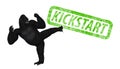 Gorilla Kicking Kickstart Project Illustration Royalty Free Stock Photo