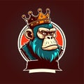 Gorilla King mascot esports, gaming logo template