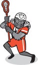 Gorilla Lacrosse Player Cartoon