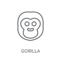 Gorilla linear icon. Modern outline Gorilla logo concept on whit