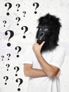 Gorilla man thinking Royalty Free Stock Photo