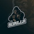 Gorilla mascot logo design vector with modern illustration concept style for badge, emblem and t shirt printing. Angry gorilla Royalty Free Stock Photo