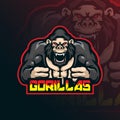 Gorilla mascot logo design vector with modern illustration concept style for badge, emblem and t shirt printing. angry gorilla Royalty Free Stock Photo