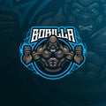 Gorilla mascot logo design vector with modern illustration concept style for badge, emblem and t shirt printing. Angry gorilla Royalty Free Stock Photo