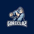 Gorilla mascot logo design vector with modern illustration concept style for badge, emblem and t shirt printing. Gorilla Royalty Free Stock Photo