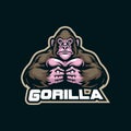 Gorilla mascot logo design vector with modern illustration concept style for badge, emblem and t shirt printing. Gorilla Royalty Free Stock Photo