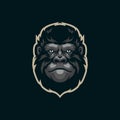 Gorilla mascot logo design vector with modern illustration concept style for badge, emblem and t shirt printing. Gorilla head Royalty Free Stock Photo