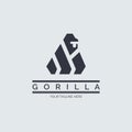 Gorilla modern circle logo template design for brand or company and other