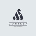 Gorilla modern circle logo template design for brand or company and other Royalty Free Stock Photo