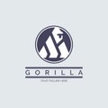 Gorilla modern circle logo template design for brand or company and other Royalty Free Stock Photo