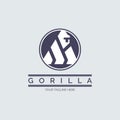 Gorilla modern circle logo template design for brand or company and other