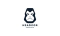 Gorilla or monkey head sad or angry logo vector illustration design