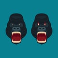 Gorilla Monkey Head Vector