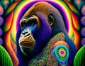 Gorilla monkey portrait - Generative AI