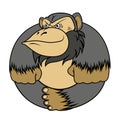 Gorilla monkey stylized as a circle Royalty Free Stock Photo
