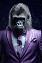 Gorilla monkey in a suit business concept, where the wild meets the corporate world.