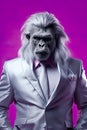 Gorilla monkey in a suit business concept, where the wild meets the corporate world.