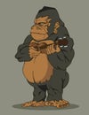 Gorilla playing guitar