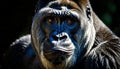 Gorilla Portrait in Blue Royalty Free Stock Photo