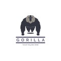 gorilla power logo template design for brand or company and other