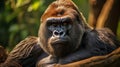 Gorilla Primate Ape on dark background Royalty Free Stock Photo