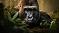 Gorilla Primate Ape on dark background Royalty Free Stock Photo