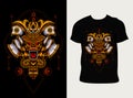 Gorilla samurai head with t shirt design