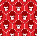 Gorilla seamless pattern. Flock of Angry red big monkey Royalty Free Stock Photo