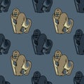 Gorilla seamless pattern Royalty Free Stock Photo