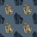 Gorilla seamless pattern