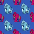 Gorilla seamless pattern Royalty Free Stock Photo