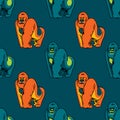 Gorilla seamless pattern Royalty Free Stock Photo