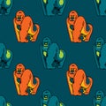 Gorilla seamless pattern