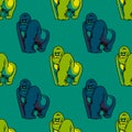 Gorilla seamless pattern Royalty Free Stock Photo