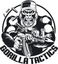 Gorilla shooting automatic ak47 assault rifle