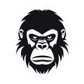 Gorilla black icon on white background. Gorilla silhouette Royalty Free Stock Photo