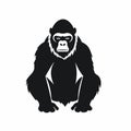 Gorilla black icon on white background. Gorilla silhouette Royalty Free Stock Photo