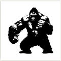 Gorilla silhouette icon illustration template for many purposes. Isolated on a white background