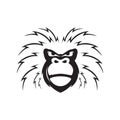 Gorilla with spiky hair logo design vector graphic symbol icon sign illustration creative idea